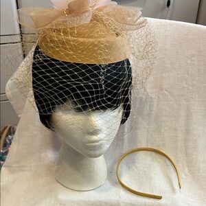 Chic Tan Fascinator with Veil
